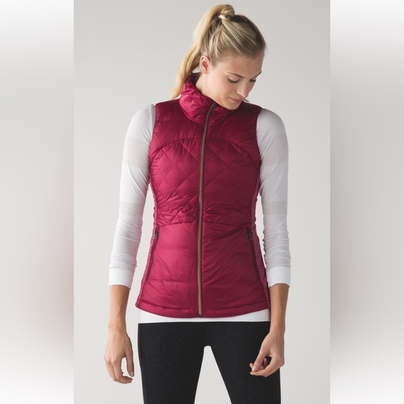 lululemon athletica Jackets & Blazers - Lululemon Down for a Run Vest in Berry Rumble Size 8